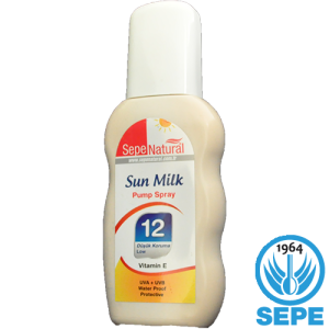 Sun Milk Pump Spray 200 ml 12 Faktör Vitamin E UVA UVB Güneş Sütü
