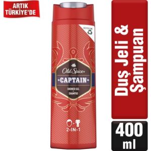 Old Spice Duş Jeli ve Şampuan 2'si 1 Arada Captain 400 ml