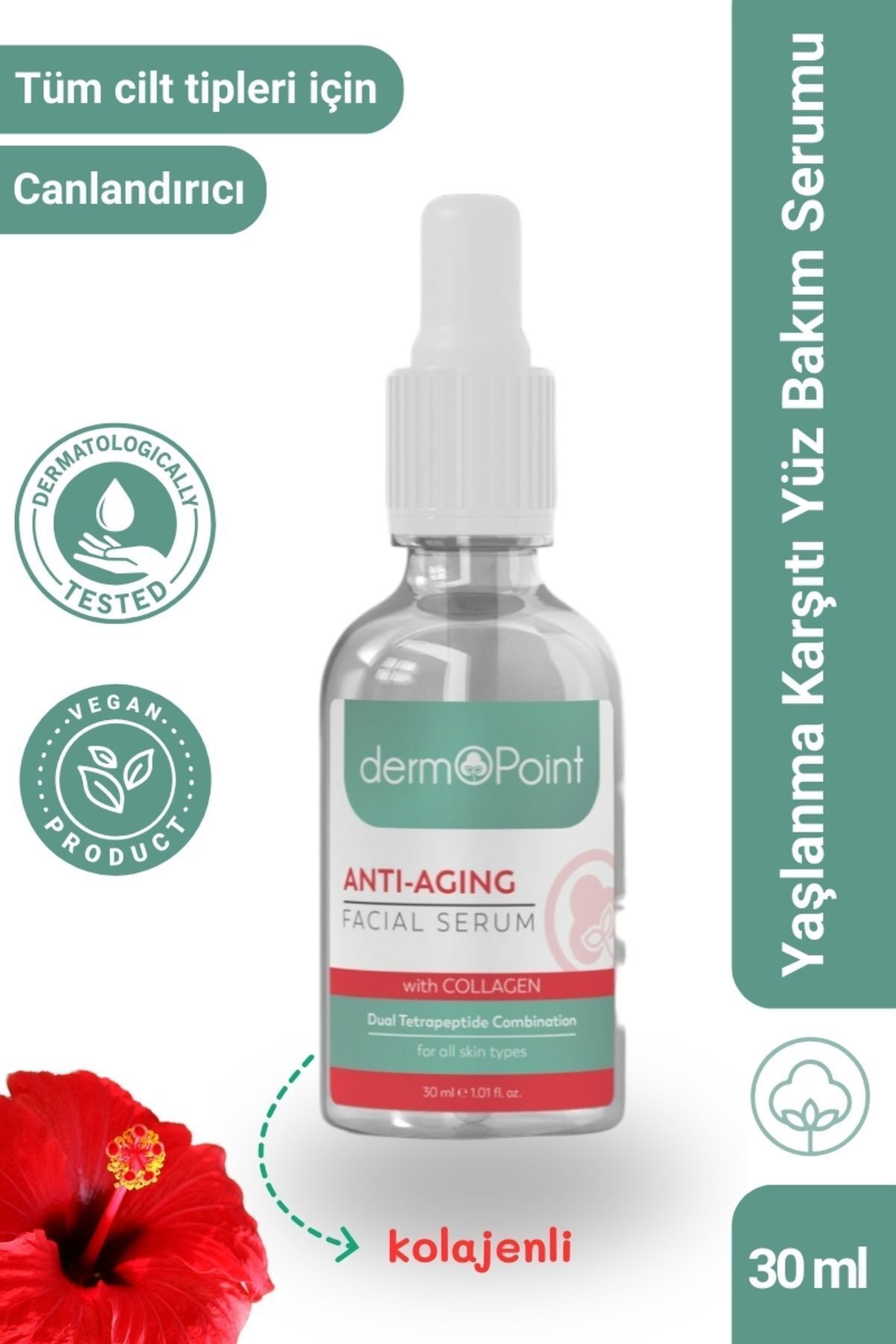 Dermopoint Kolajen Peptit Kırışıklık Karşıtı Anti Aging Etkili Cilt Serumu 30 ml