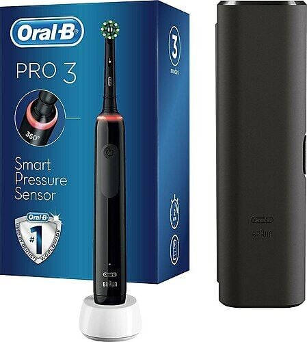 Oral-B Pro 3500 Şarj Edilebilir Diş Fırçası Siyah + Başlık