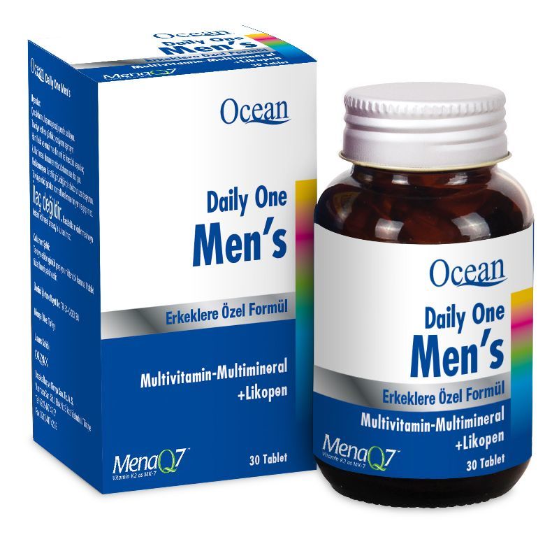 3 Al 2 Öde Ocean Daily One Mens Menaq7 K2 + Multivitamin 30 Tablet