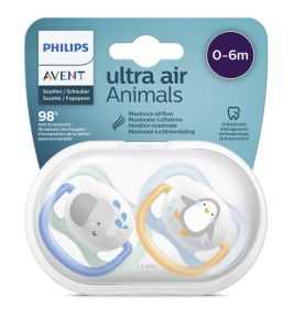 Avent Ultra Air 0-6 Ay Erkek Hayvan Desenli Emzik