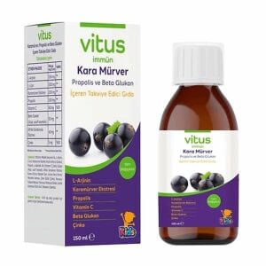 Vitus Multivitamin Kara Mürver Propolis Beta Glukan Kids Şurup 150 ml