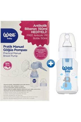 Wee Baby 752 Pratik Manuel Göğüs Pompası + Antikolik Biberon 150 ml Hediyeli