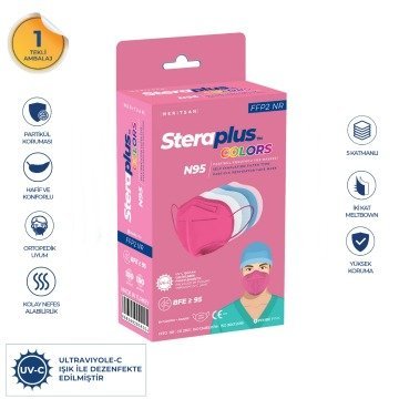 Steraplus Pembe FFP2 5 Katmanlı Telli N95 Maske 10'lu