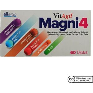 Vitagil Magni4 Magnezyum Vitamin D3 P5P 60 Tablet