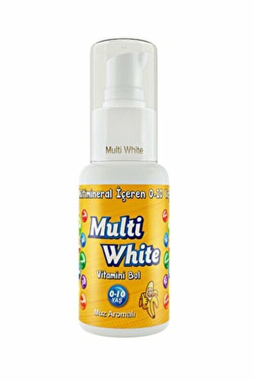 Multi White Multivitamin Multimineral Natural Muz Aromalı  0-10 Yaş Çocuk Diş Macunu 50 ml