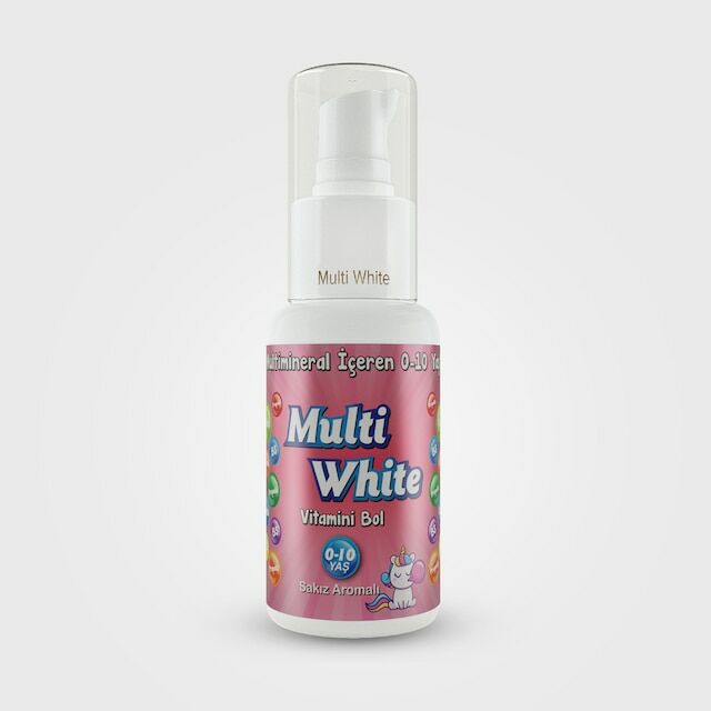 Multi White Multivitamin Multimineral Natural Sakız Aromalı 0-10 Yaş Çocuk Diş Macunu 50 ml