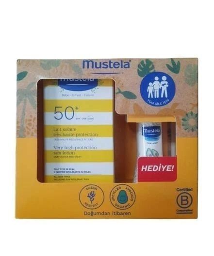 Mustela Çok Yüksek Koruma Faktörlü 50+ Güneş Losyonu 100ml + Vücut Losyonu 50 ml Set