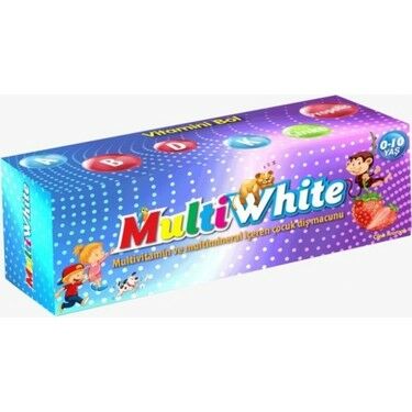 Multi White 0-10 Yaş Çocuk Çilekli Diş Macunu 50 ml 12'li Paket