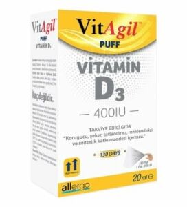 SKT:12/2023 VitAgil Vitamin D3 400IU Damla 20 Ml