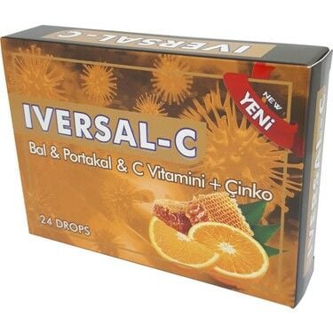 Iversal-C Bal & Portakal  & C Vitamini + Çinko 24 Pastil