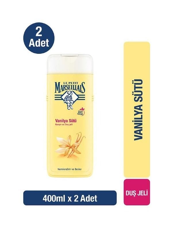 Le Petit Marseillais Duş Jeli Beyaz Vanilya Sütü 400 ml - 2 Adet