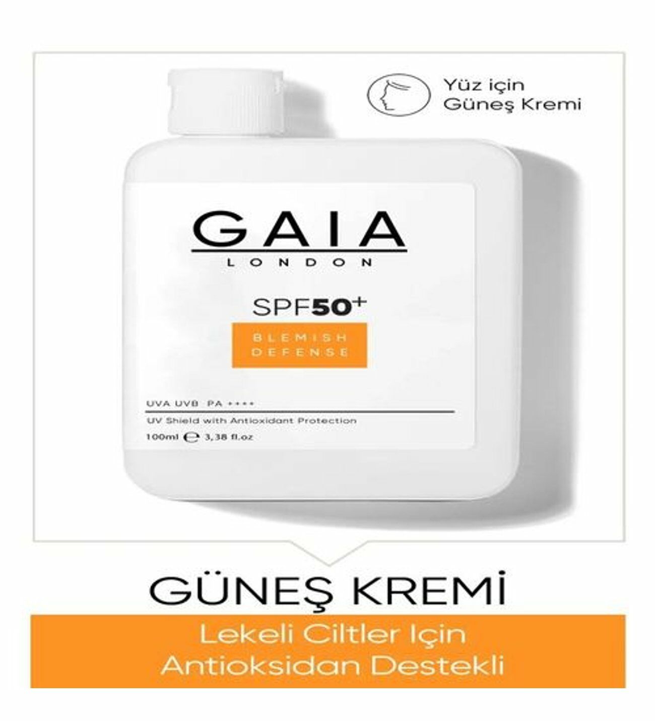 Gaia London Güneş Kremi Lekeli Ciltler Için Antioksidan Destekli SPF50 100 ml