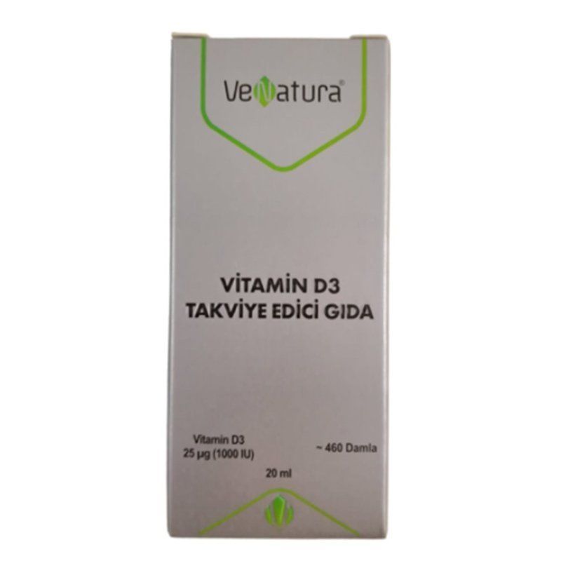SKT:12/2024 Venatura Vitamin D3 1000 İU 20ml 460 Damla