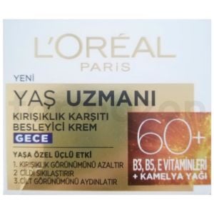 L'Oreal Paris Yaş Uzmanı Kırışık Karşıtı Yenileyici Gece Kremi 60+ 50 ml