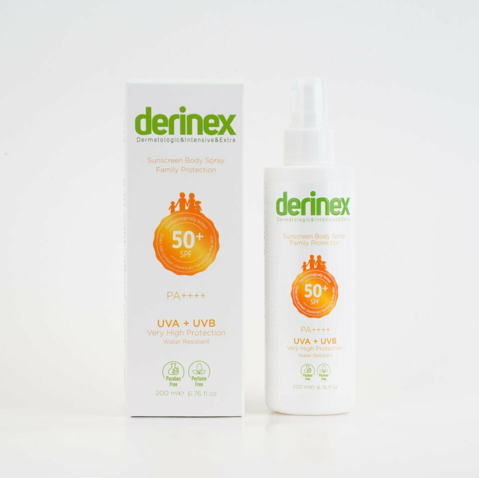 Derinex Güneş Koruyucu Vücut Spreyi Spf 50+ Aile Boyu 200ml