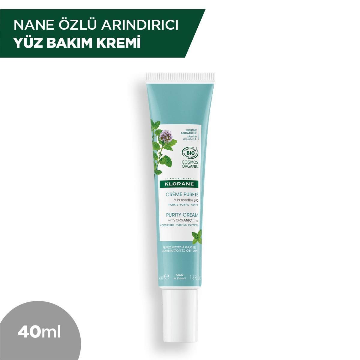 Klorane Nane Özlü Arındırıcı Yüz Bakım Kremi 40 ml