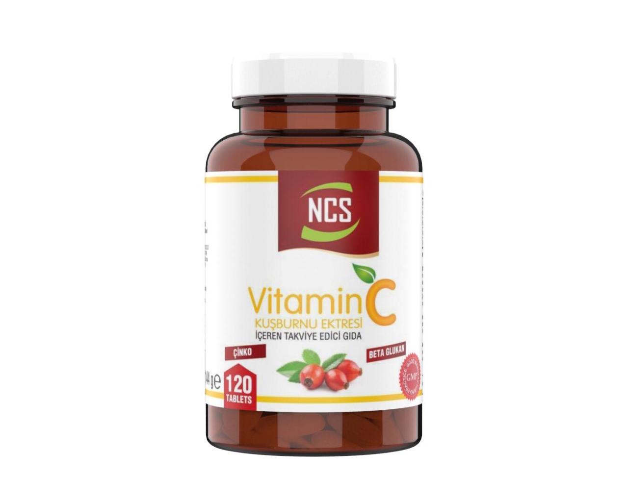 Ncs Vitamin C Kuşburnu Ekstresi Çinko Beta Glukan 120 Tablet