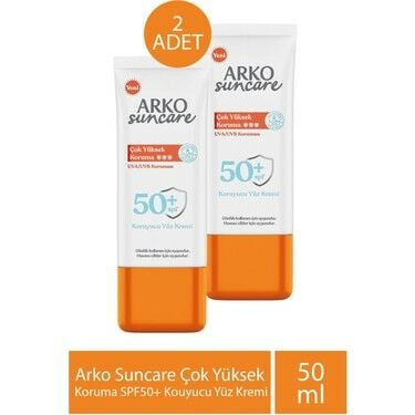 Arko Suncare Çok Yüksek Koruma SPF50+ Kouyucu Yüz Kremi 50 ml