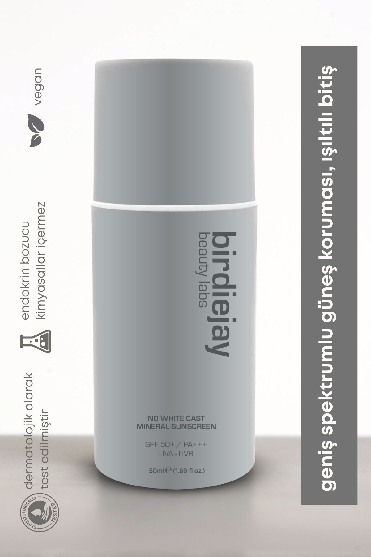 Birdiejay Beauty Labs No White Cast Beyazlık Yapmayan Mineral Güneş Kremi SPF50+ 50 ml