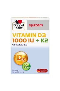 Doppelherz System Vitamin D3 1000 IU + K2 60 Tablet