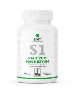 S1 Kalsiyum Magnezyum Çinko Vitamin D Takviye Edici Gıda 60 Tablet