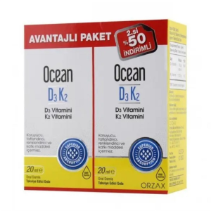 Ocean D3K2 Oral Damla Avantajlı Paket 20+20 ml - İkincisi %50 İndirimli