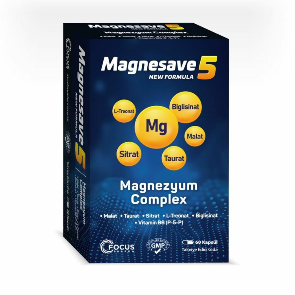 Magnesave 5 Magnezyum Komplex 60 Kapsül