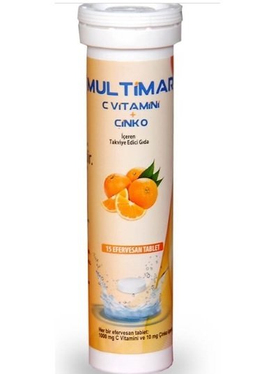 Multimar C Vitamini 1000 mg + 10 mg Çinko 15 Effervesan Tablet