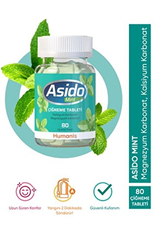 Asido Mint Magnezyum ve Kalsiyum 80 Tablet