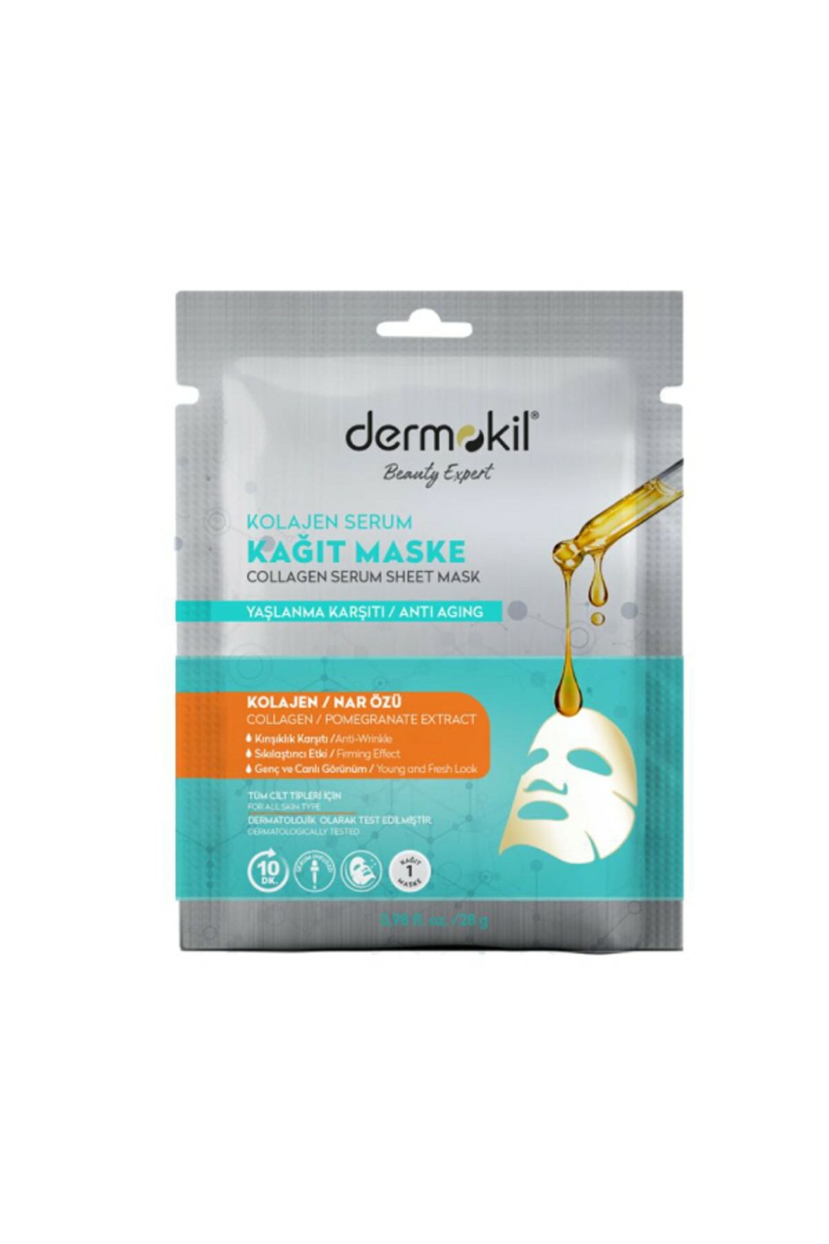 Dermokil Kolajen ve Nar Özlü Serum Kağıt Maske 23 gr