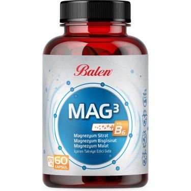 Balen Mag-3 Magnezyum Sitrat & Biglisinat & Malat 679 mg 60 Kapsül