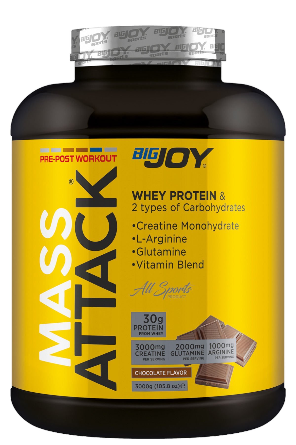 Bigjoy Sports Mass Attack Çikolata Aromalı 3000 gr