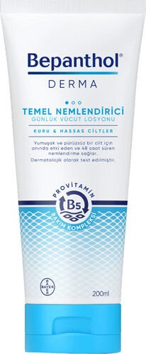 Bepanthol Derma Temel Nemlendirici Günlük Vücut Losyonu Kuru ve Hassas Ciltler 200 ml