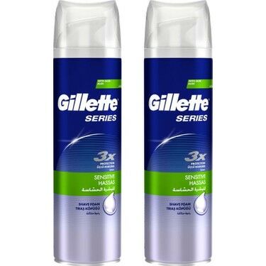 Gillette Serisi Shaving Foam Sensitive Skin Tıraş Köpüğü 250 ml - 2 Adet