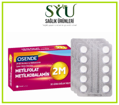 Osende 2M Metilkobalamin B12+Metilfolat Folik Asit 30 Tabet