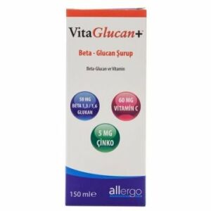 SKT:04/2023 VitaGlucan Beta Glukan ve Çinko& C Vitamini Şurup 150 ml