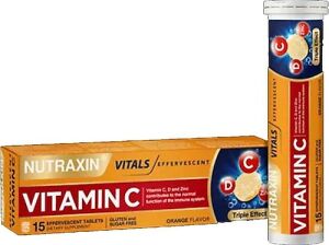 Nutraxin Vitamin C-D-Zinc 15 Efervesan Tablet