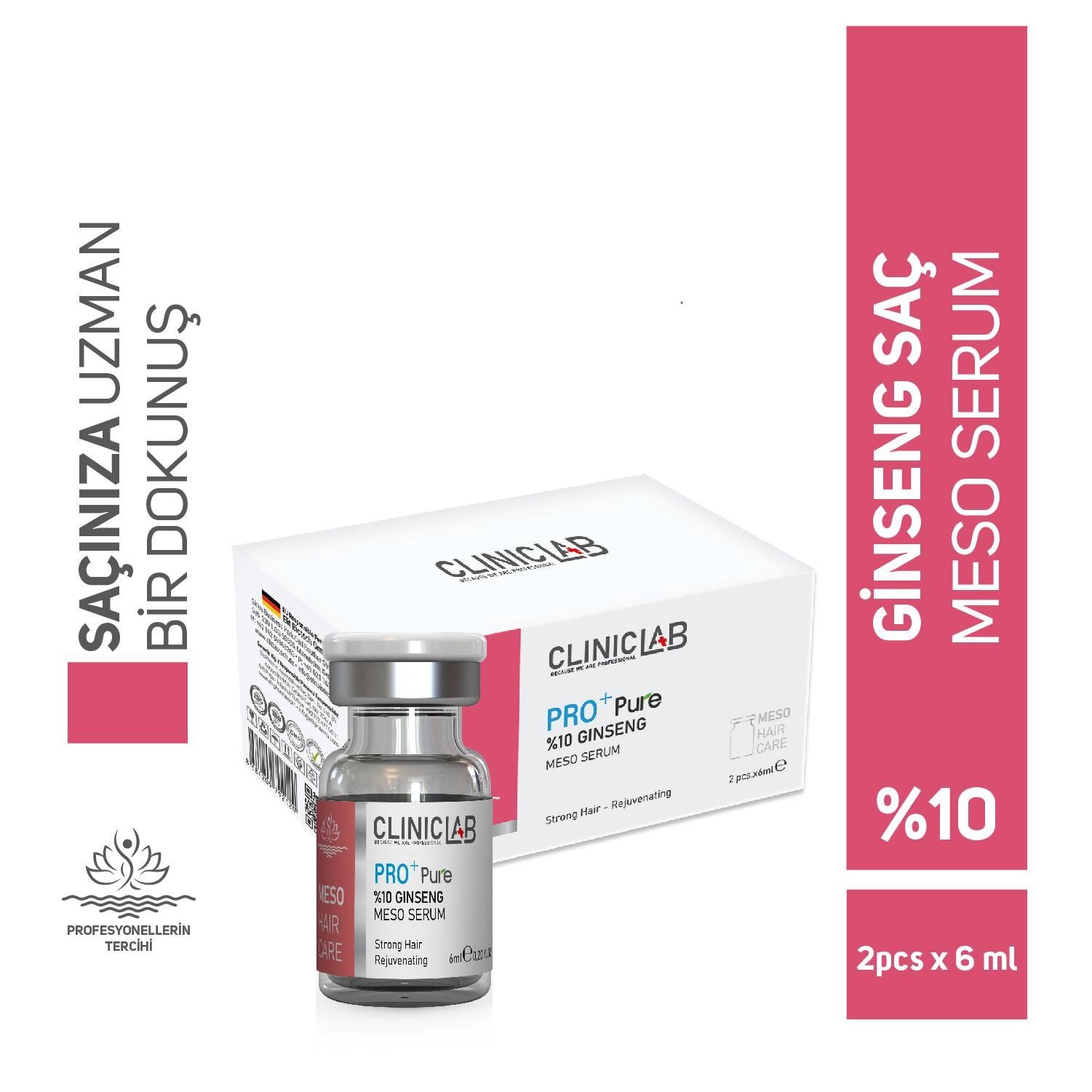 ClinicLab Pro+ Pure %10 Ginseng Meso Serum 6 ml 2'li