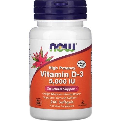 Now Vitamin D3 5000 IU 240 Tablet