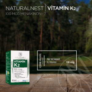 Natural Nest Vitamin K2 (Menaquinone-7) İçeren Takviye Edici Gıda 30 Kapsül