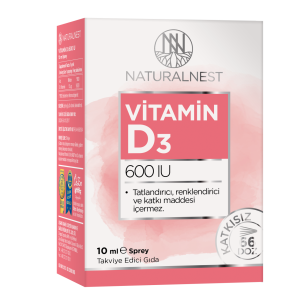 Natural Nest Vitamin D3 600 İu 10 Ml Sprey Takviye Edici Gıda