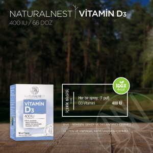 Natural Nest Vitamin D3 400 İu 10 Ml Sprey İçeren Takviye Edici Gıda