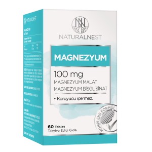 Natural Nest Magnezyum Malat Bisglisinat İçeren Takviye Edici Gıda 60 Tablet