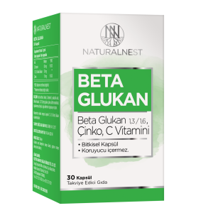 Natural Nest 1,3/1,6 Beta Glukan Çinko Vitamin C İçeren Takviye Edici Gıda 30 Kapsül