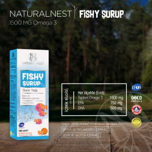 Natural Nest Fishy Portakal Aromalı Balık Yağı Şurup Takviye Edici Gıda 150 Ml