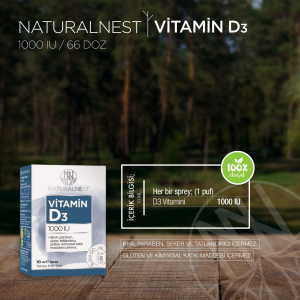 Natural Nest Vitamin D3 1000 İu 10 Ml Sprey Takviye Edici Gıda