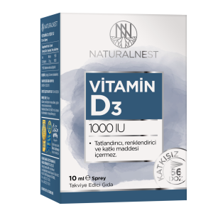 Natural Nest Vitamin D3 1000 İu 10 Ml Sprey Takviye Edici Gıda