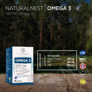 Natural Nest Omega 3 Balık Yağı 1200 Mg 60 Kapsül Takviye Edici Gıda